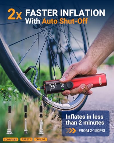 Woowind BP188 Bike Pump, The Pro Electric Bicycle Pump Tire Inflator Portable Air Compressor thumb #1