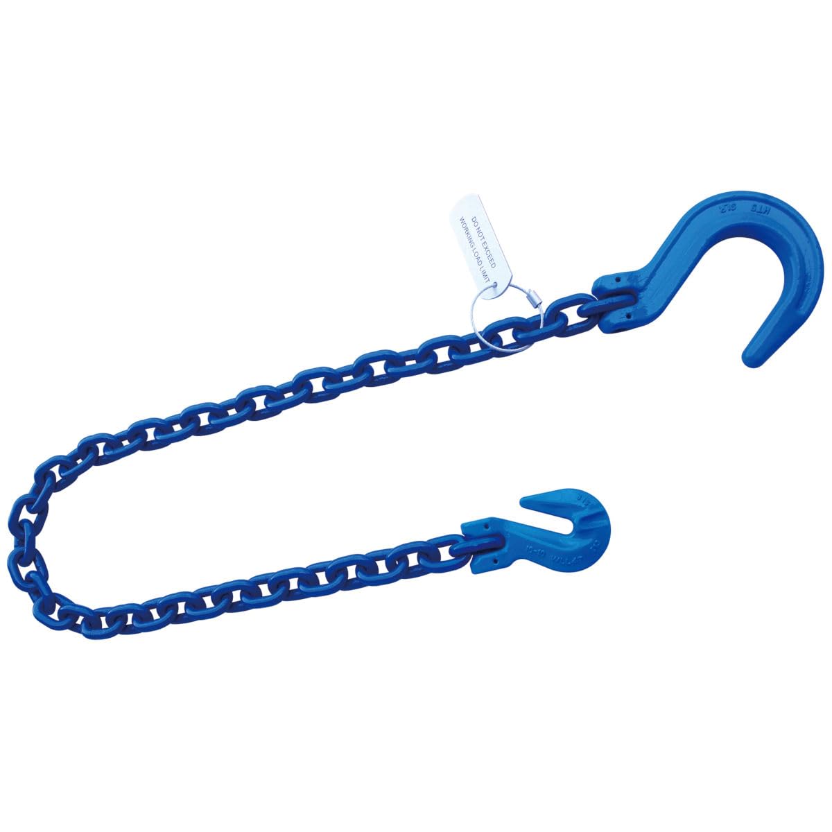 5/16"x8' Grade 100 Recovery Wrecker Rollback Binder Chain Foundry Hook and Grab Hook WLL 5700 LBS BS 22800 LBS
