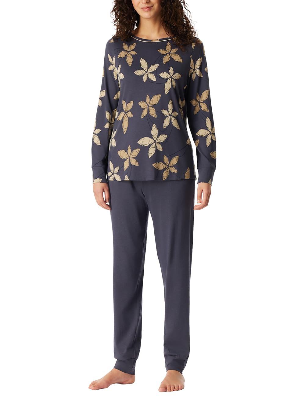 Schiesser Damen Schlafanzug Set lang Baumwolle Modal - Nightwear