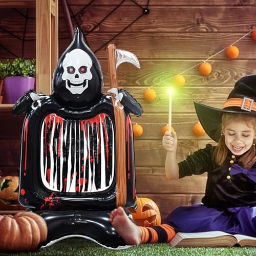 Image of Rozi Decoration Pumpkin Self Standing Foil Balloons for Happy Halloween Set of 1 Pcs | Horror Theme Birthday Decoration Pumpkin Balloon for Halloween Decoration | Scary Theme Decoration (RIP Ghost)