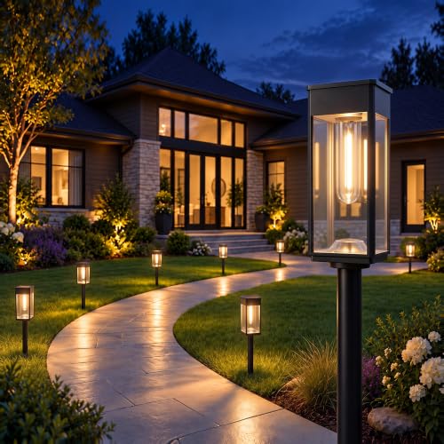 ALFIOT Solar Lights Outdoor Waterproof, 8 Pack, Warm...