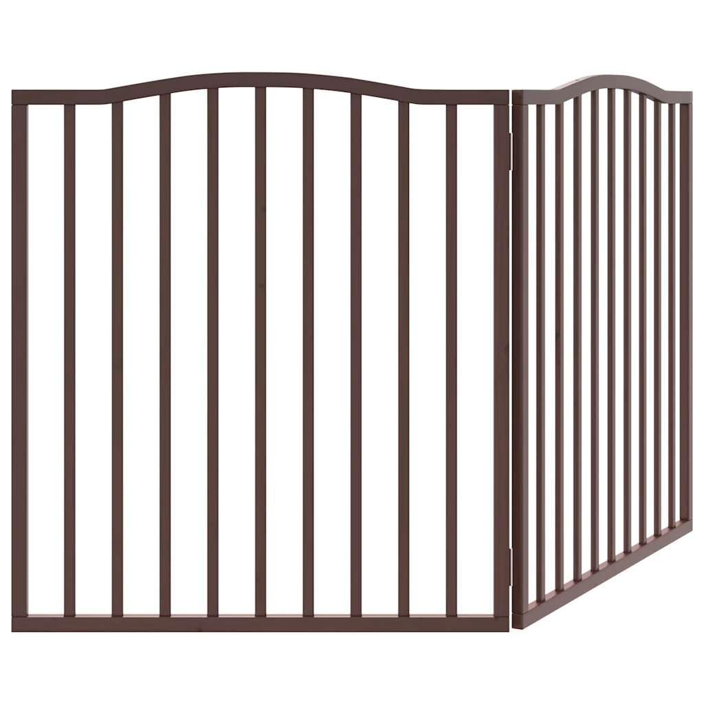 Brokky Cancello Cani Pieghevole 2 Pannelli Marrone 160cm Legno Pioppo-Cancelletto per Bambini, Barriera per Cani e Neonati, Recinzione Scale, Cancellino