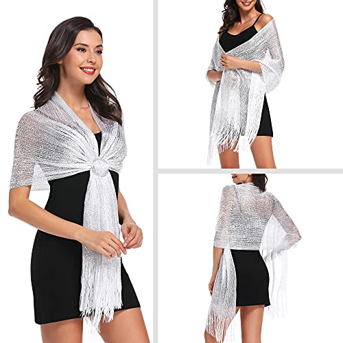 vimate Sparkling Metallic Shawls and Wraps for Bridal Weddings/Evening Party/Formal Dresses (With Free Shawl Buckle)3