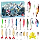 Angel Adventskalender 2025 Männer - 24 Türchen Premium Angelköder Set Angler, Vater, Opa, Bruder, Freund - Advent Calendar 2025 Fishing Lure