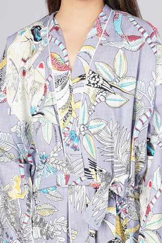Image of Cotton Women Stylish Printed Kimono, Bath Robe,Night Wear Suit,Swim Wear, Night Dress, Beach Wear