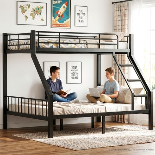 Heavy Duty Twin XL Over Queen Bunk Bed