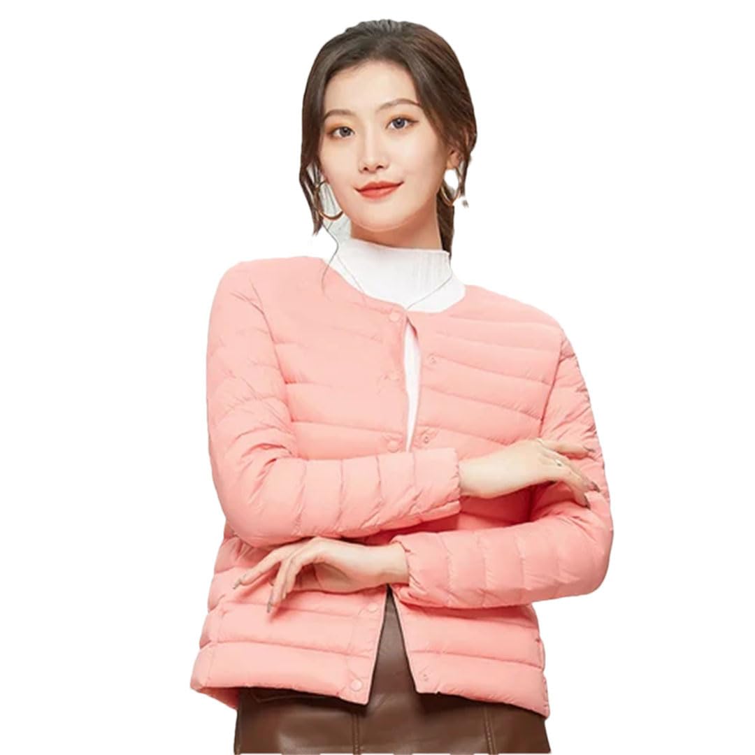 Piumino da donna leggero con fodera calda piumino d'anatra cappotto da ufficio pnnrk XL, Pnnrk, XL