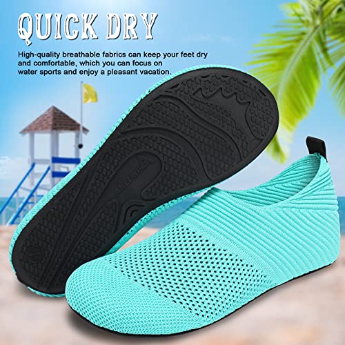 Anluke Water Shoes For Womens Mens Barefoot Quick-Dry Aqua Socks For Beach Swim Surf Yoga (38/39, Kgreen) #TOP5