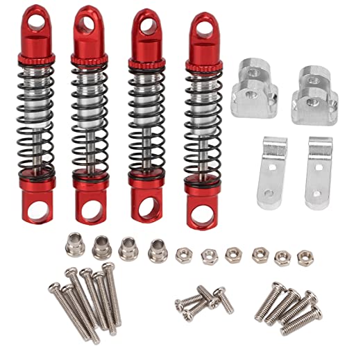 RC Alu Shock Absorber Set, Hole to Hole 35mm, Front + Rear, Bracket + Screw Kit, Upgrades Parts for D12 1/10 RC Car, 4 Pcs / Set(Red)