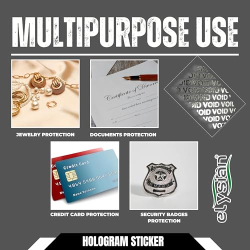 Image of Elysian Void Printed Hologram Stickers | Rectangular Shape | 30MM | Silver | Tamper Evident Void Security Seal Labels | Self Adhesive Stickers | 28 Labels per Sheet | 5 Sheets
