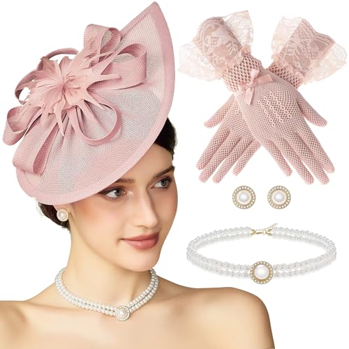 BABEYOND Fascinators Hat for Women - 4Pcs Tea Party Headwear