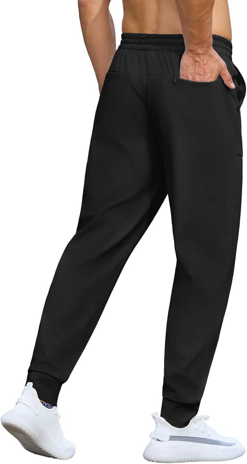 Auxo Men's Casual Joggers Pants Elastic Waist Drawstring Tapered Pants Hiking Outdoor Track Sweatpants with 4 Pockets - Image 3