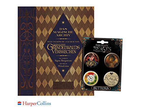Preisvergleich Produktbild Harper Collins Das magische Archiv (Der filmische Zauber von Phantastische Tierwesen: Grindelwalds Verbrechen) + 1. original Phantastische Tierwesen Button