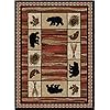 Rustic lodge bear cabin 5×7 area rug 53×73 multi 7463  urban country home decor
