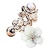 Piersando Tragus Helix Ohr Piercing Cartilage Knorpel Stab Stecker 316 L Chirurgenstahl Blume Blüte mit Strass Kristallen Steinen Rosegold