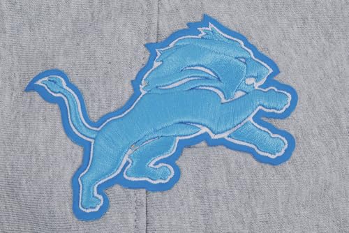 Pro Standard Mens NFL Detroit Lions Script Tail Pull Over Hoodie Heather Gray/Black M - Image 9