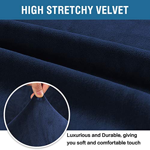 Thick Velvet Stretch Sofa Covers 3 Seater Couch Covers for Living Room Sofa Slipcovers Furniture Covers with Elastic Bottom, Soft Thick Fabric Washable (Sofa 3 Seater, Navy) 72 inch -90 inch - Image 3