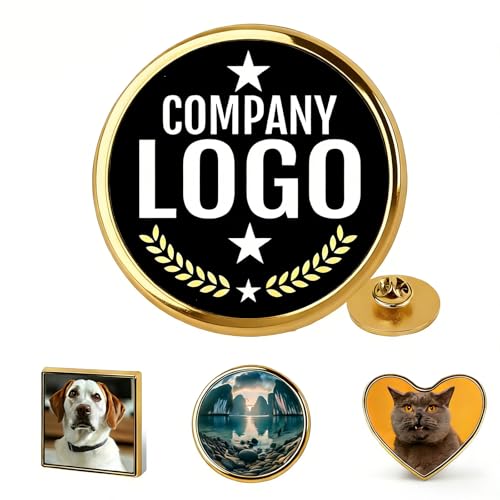 Custom Pins Custom Lapel Pins - Customized Buttons for men Customized pin Personalized Pin For Bussiness Company Add Your Text Logo Personalized Button Bulk Gold
