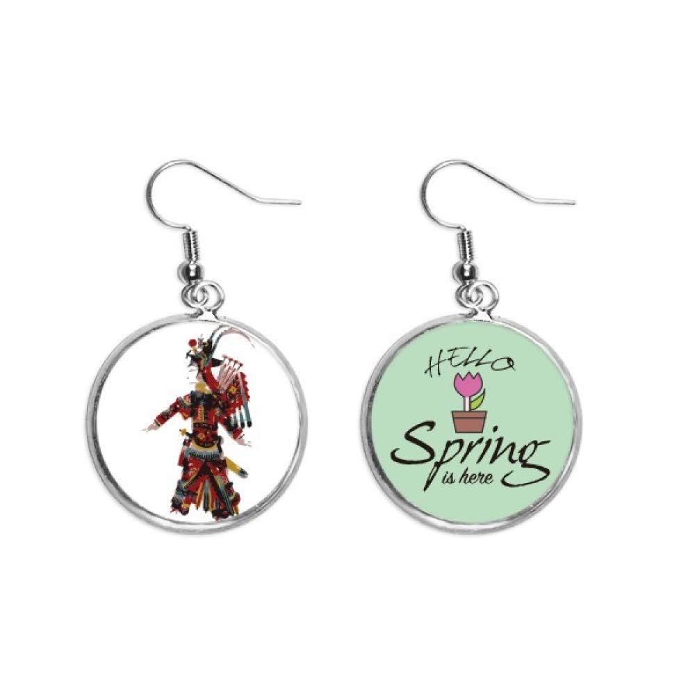 Pendientes de ópera china en juego de sombras joya artesanal para primavera 5