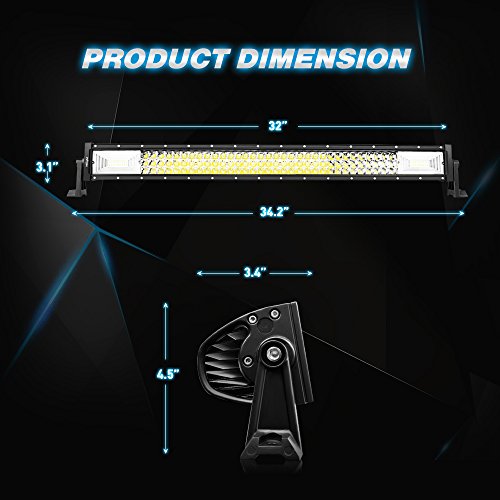 Image of Nilight LED Light Bar 32Inch 378W Flood Spot Combo Triple Row Driving Lamp Roof Bumper Off Road LED Work Lights Pods for Van Camper Wagon Car Pickup Golf Cart ATV UTV SUV Truck Boat 4x4