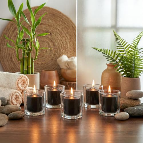 Image of Royal Imports Votive Candles Unscented Candles for Wedding Centerpieces Black, Pack of 72 Dripless Wax for Parties, Aromatherapy, Devotional, Home Decor, Spas & Holiday Gifts