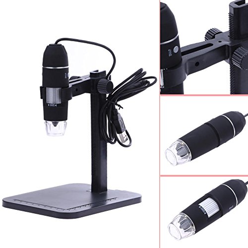 Image of Digital Microscope Pocket Handheld USB Microscopes, 50x-1000x Zoom Fixed Focus HD Magnifier with LEDs, Inspection Camera Compatible with MacBook, Windows PC