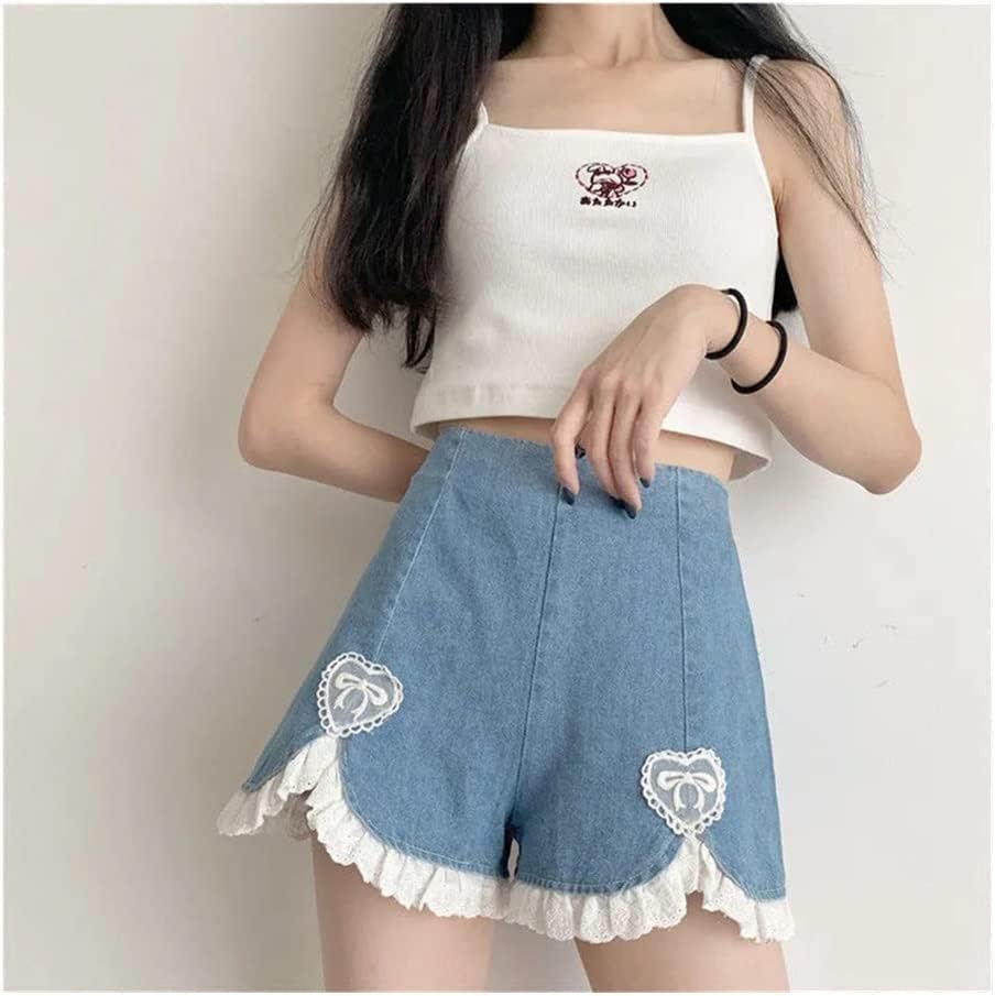 デニムショー甘い ハイウエスト イレギュラー レディーショーツ S-4XL ブルショートパンショートパンショートパンレディー(Col