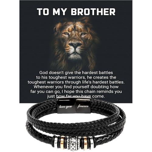 Image of To My Brother Bracelet, Bracelet for Brother from Sister, Gifts from Mom and Dad, Birthday Gift with Message Card and Box