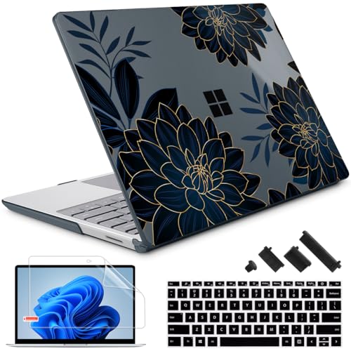 Coque rigide plastique Surface Laptop Go 3 2 1 motif floral avec protège clavier