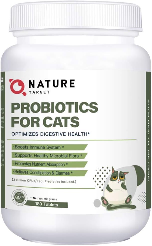 Nature Target Probiotics for Cats - Advanced Cat Probiotics and Digestive Enzymes with Prebiotics - Relieves Diarrhea, Constipation and…