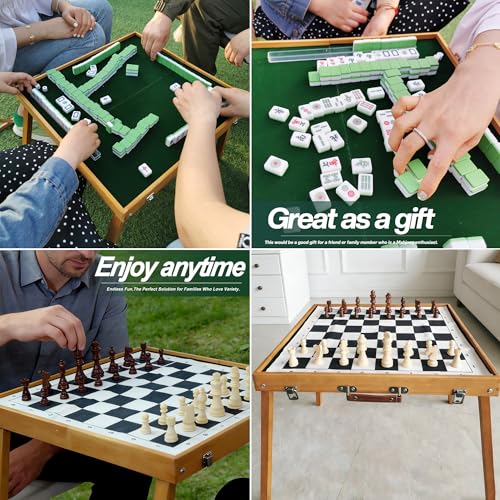 Mesa Plegable de Mahjong con Set de Fichas miniatura 2