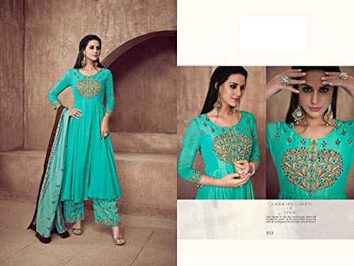 Vestido Muselina Bollywood 7209 Ligero Estilo Musulmán Tradicional 3