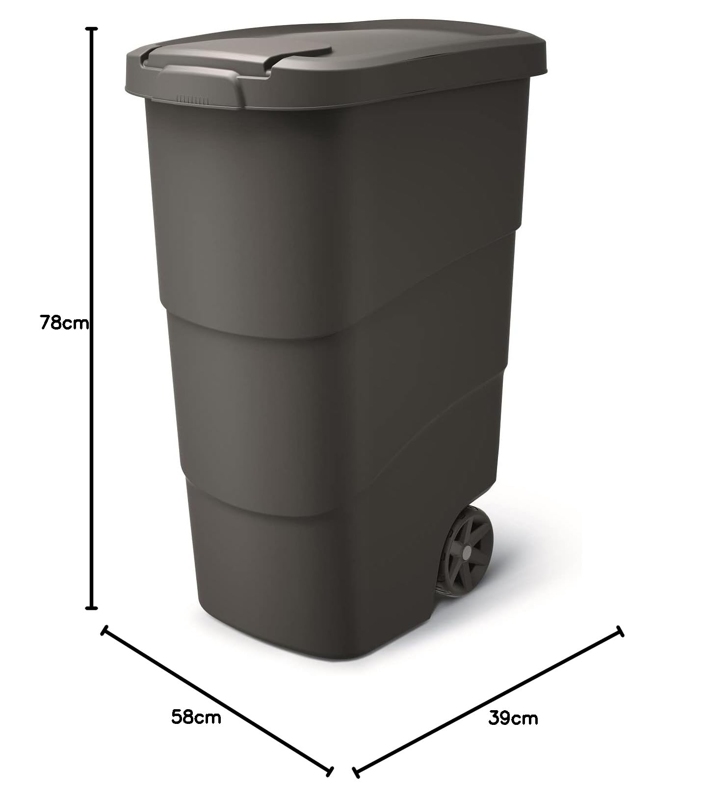 Prosperplast Keden Wheeler Poubelle à roulettes 90 l noir