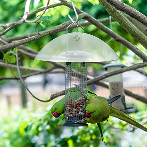 2 Pcs Bird Feeders Protective Cover Clear Squirrel Baffle Bird Feeder Rain Guard Round Protective Dome Rain Anti-Squirrel Protective Cover For Hanging Bird Feeders Outdoor Garden - 10'' #TOP5