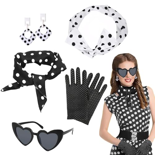 5 Stücke Rockabilly Accessoires 50er Jahre,...