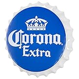 Officially Licensed Corona Extra Bottle Cap Shaped Metal Beer Wall Decor for Bar, Garage or Man Cave (16')