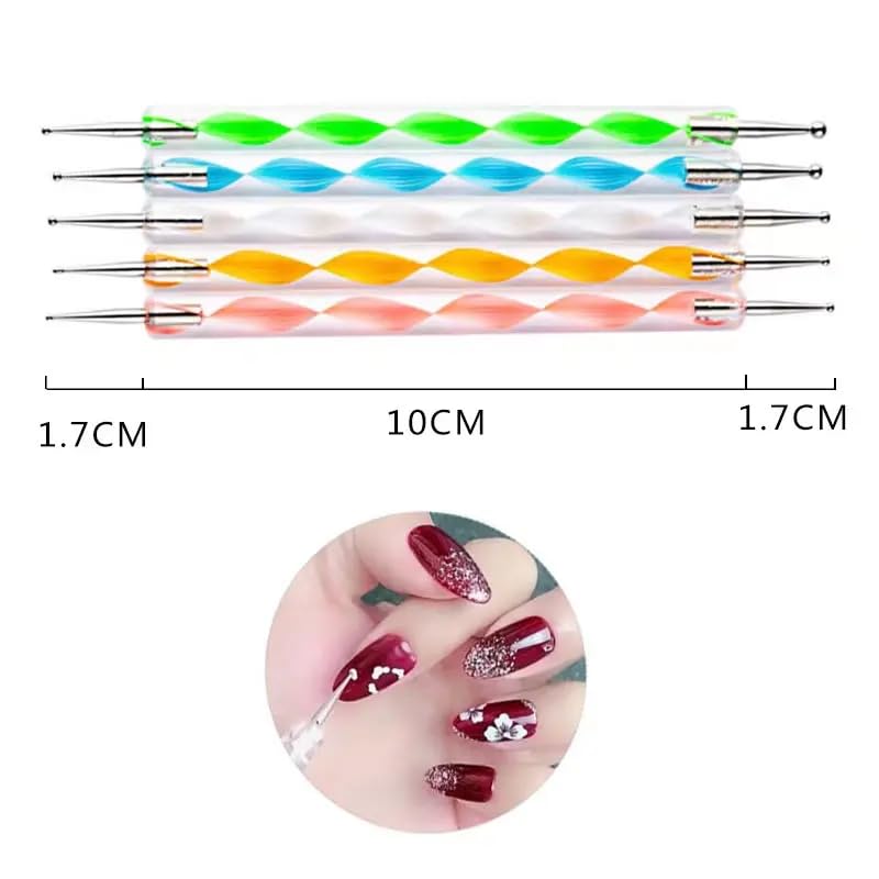 SWASCO Mandala Dotting Tools for Painting, Rock Paint Kits, Nail Art, Polymer Clay | DIY Supplies with Ball Stylus Dot Pen | Metal Modelling Ball (5 PCS) - Image 4