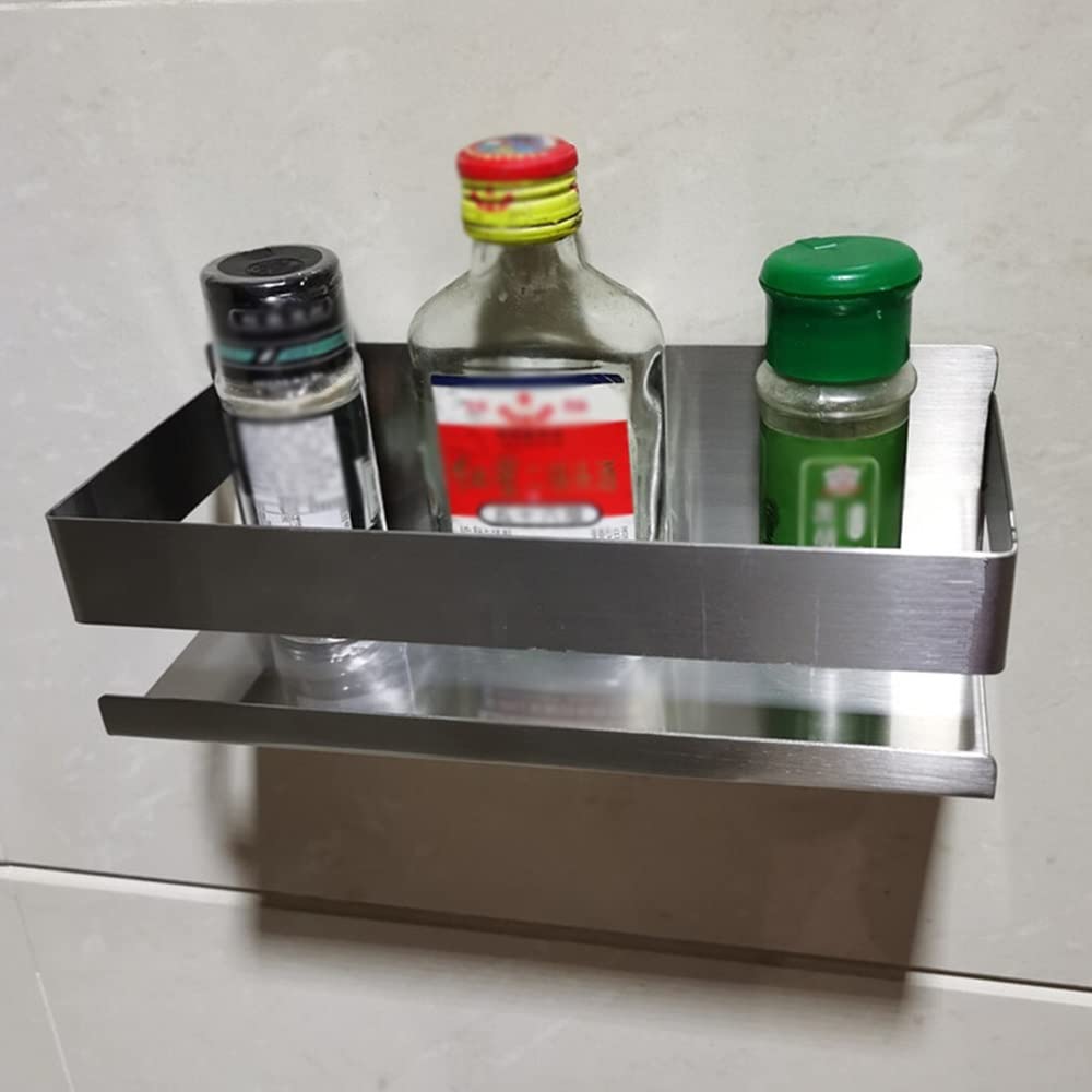 Exquisite Bathroom Shelves Shower Caddy Self-Adhesive Stainless Steel Shower Shelf, Kitchen and Bathroom Storage Shelf, Without Hole Installation Bathroom Shelf Bathroom Shelf Storage