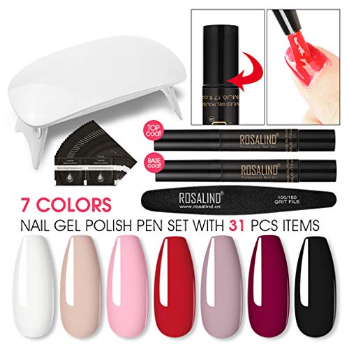 RG-FA Gel-Nagellack, 31 Stück, Gel-Nagellack-Stift, UV-Nagelgel, Soak-Off, Basislack, LED-Lampe, Set mit… – Bild 4