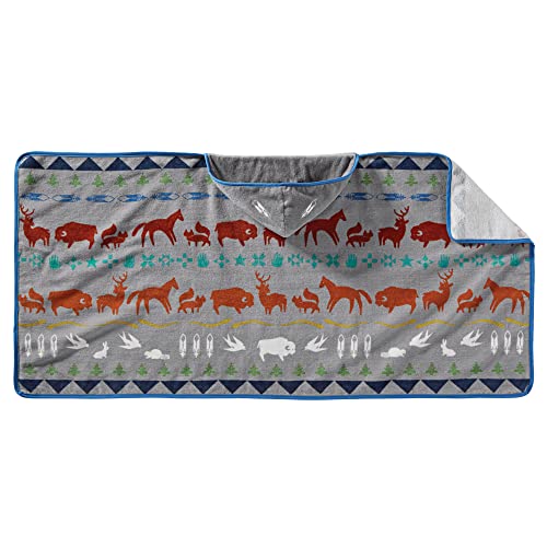 Image of Pendleton Printed Hooded Baby Towel, Shared Paths Grey Mix