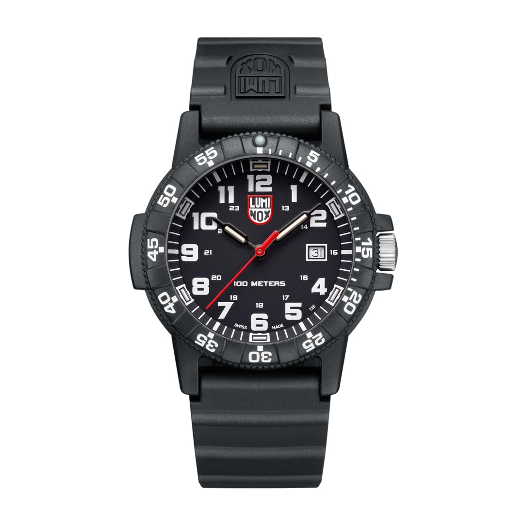 Luminox Leatherback Sea Turtle Giant Blackout orologio da uomo 44 mm – orologio subacqueo con funzione data nera impermeabile 100 m, Nero - Xs.​zc01, 44mm