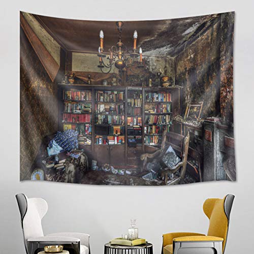 LB ヴィンテージ風 タペストリー 本棚柄 書棚柄 ブックシェルフ 壁掛け おしゃれ 壁飾り インテリア ウォールアート 多機能 布ポスター 部屋飾り お店 雑貨 個性ギフト (200x150cm)