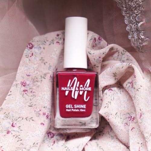Image of Nails & More Dark Pink Nail Polish, Argan Oil-Infused Gel Shine, Rich Pink Nail Shade, Bold & Beautiful | 10ml