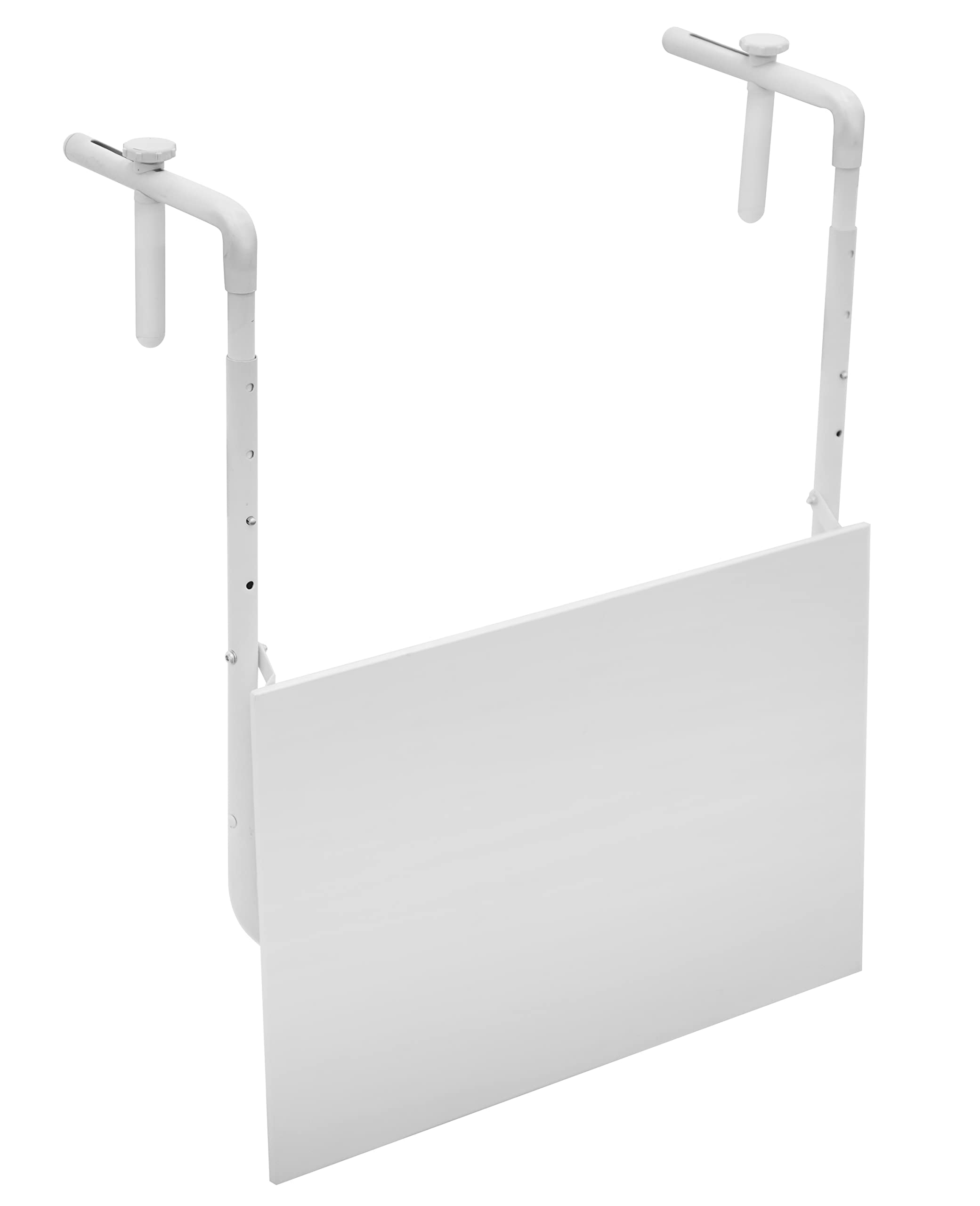 Gruppo Maruccia - Tavolo per Balcone e Ringhiera Pieghevole - Struttura Salvaspazio - Regolabile in Altezza - 60 x 52 cm (Bianco)