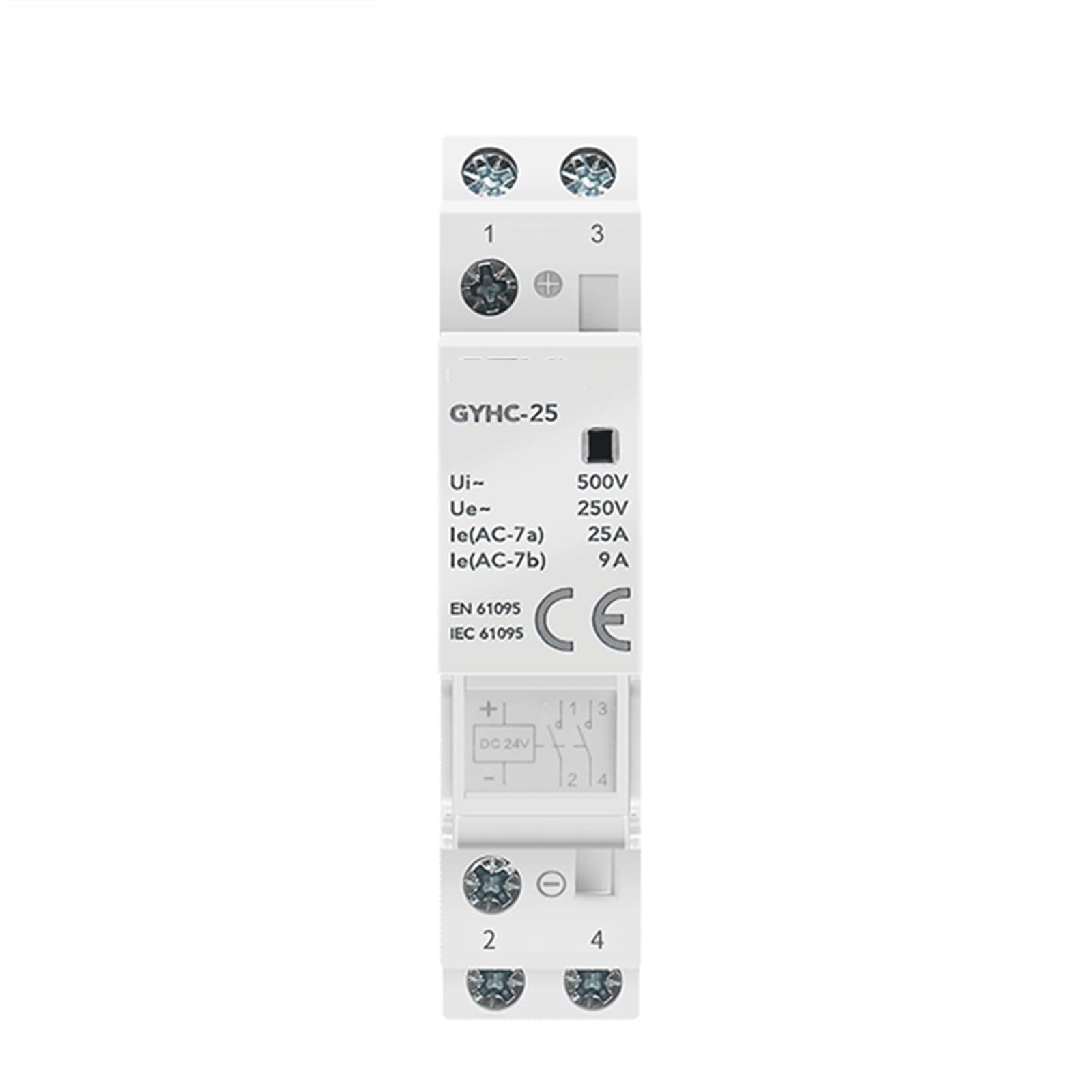 RCGKNNMUZ Din Rail Household Modular DC Contactor DC24V 25A 2NC 2NO 1NO1NC 50/60Hz Modular House Contactor DC12V 1Pcs(2p 25a 2no Dc12v)