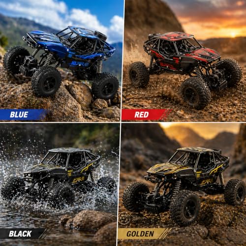 Image of Goyal's Rock Crawler Remote Control Car with Mist Smoke Effect for Kids Rock Crawler, 5 Function 1:18 Rc Car Toys 2Wd Offroad High Speed - Multicolor
