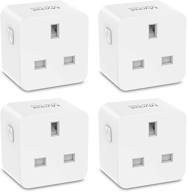 Mycket Smart Plug Wi-Fi Mini Outlet Smart Socket 13A Smart Home, Work with Alexa (Echo and Echo Dot), Google Home, Wireless APP Remote Control, No Hub Required, 4 Pack (Only 2.4 GHz)