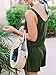 REORIA Womens Casual Summer One Piece Sleeveless Tank Top Playsuits Short Jumpsuit Beach Rompers Army Green Medium