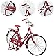 FANXIYA Miniatur Fahrrad Modell 1:10 Vintage Metall Deko, Retro Modellfahrrad Spielzeug & Geschenk für Kinder und Fahrradliebhaber (Rot)