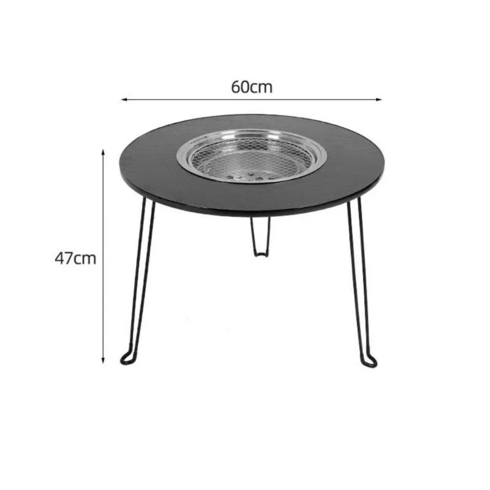 Tavolo da Campeggio Pieghevole con Braciere Integrato Tavolo Barbecue Tavolo da Picnic Tavolo da Esterno per Cottura E Tè Telaio Leggero E Stabile in, Legno